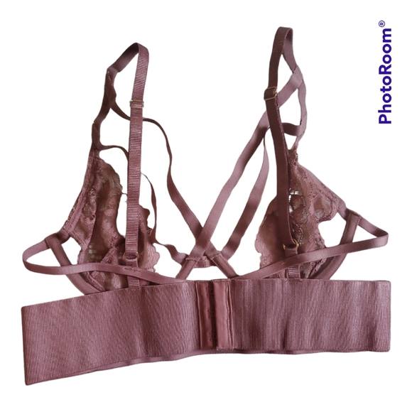 LA SENZA Mauve Dusty Pink Strapy Unlined Lace Bra Bralette - Size XXS, 3… - Picture 5 of 5